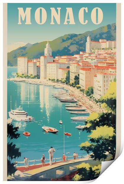 Monaco 1950s Travel Poster Print by Picture Wizard