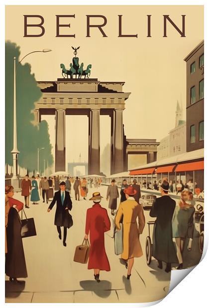 Berlin 1950s Travel Poster Print by Picture Wizard