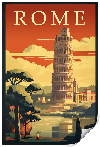 Rome 1950s Travel Poster Print by Picture Wizard