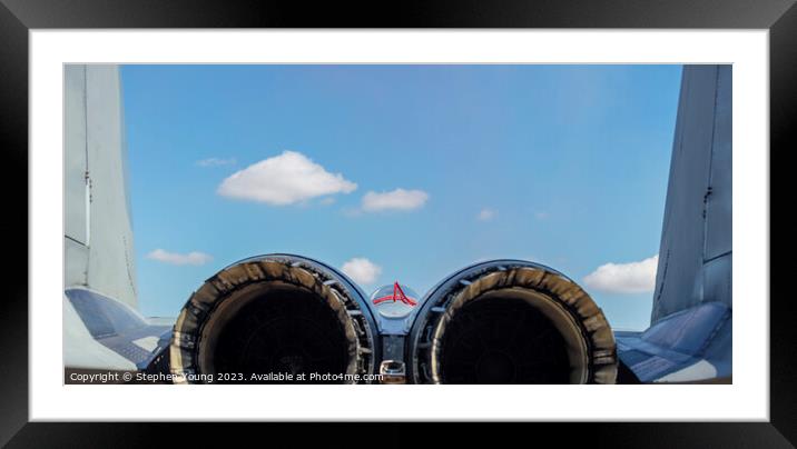 F15 Eagle Fighter Jet Rear View Framed Mounted Print by Stephen Young