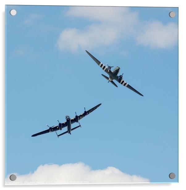 C-47 Dakota - Avro Lancaster - Battle of Britain Memorial Flight Acrylic by Stephen Young