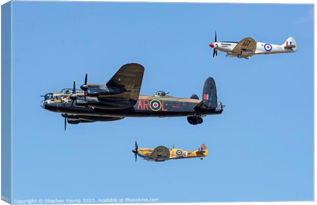 The Royal Air Force Battle of Britain Memorial Flight (BBMF) Canvas Print by Stephen Young