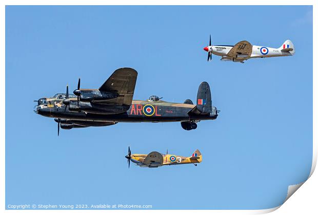 The Royal Air Force Battle of Britain Memorial Flight (BBMF) Print by Stephen Young