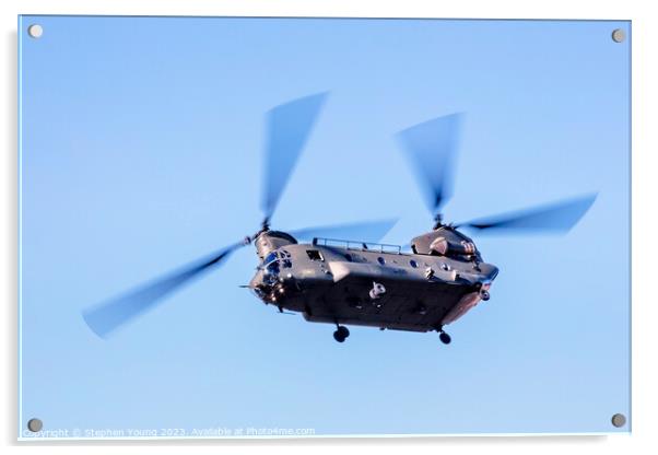 Chinook Helicopter Acrylic by Stephen Young