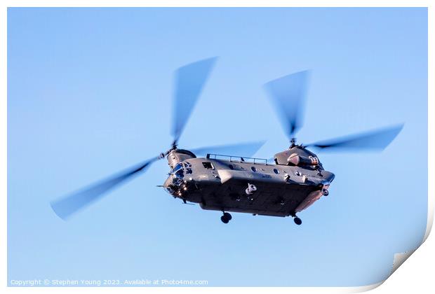 Chinook Helicopter Print by Stephen Young