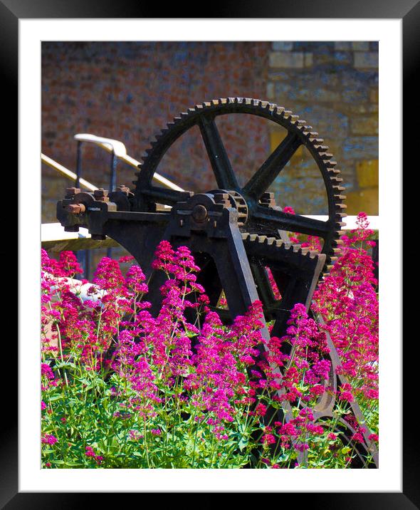 Anticrated Canal Lock Gate Mechanism Framed Mounted Print by Philip Enticknap