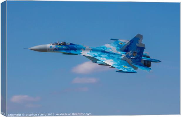 Ukrainian SU-27 Flanker Canvas Print by Stephen Young