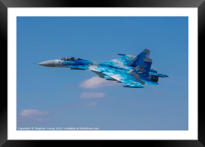Ukrainian SU-27 Flanker Framed Mounted Print by Stephen Young