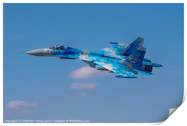 Ukrainian SU-27 Flanker Print by Stephen Young