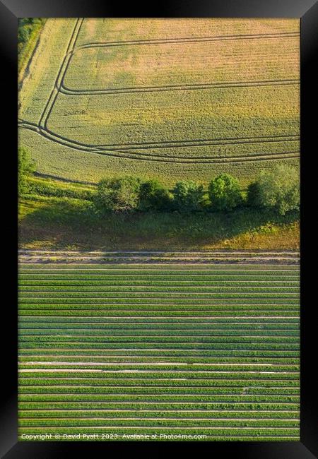 English Farm Aerial Landscape Framed Print by David Pyatt