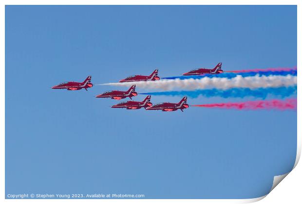 Red Arrows Horizontal Flight Print by Stephen Young