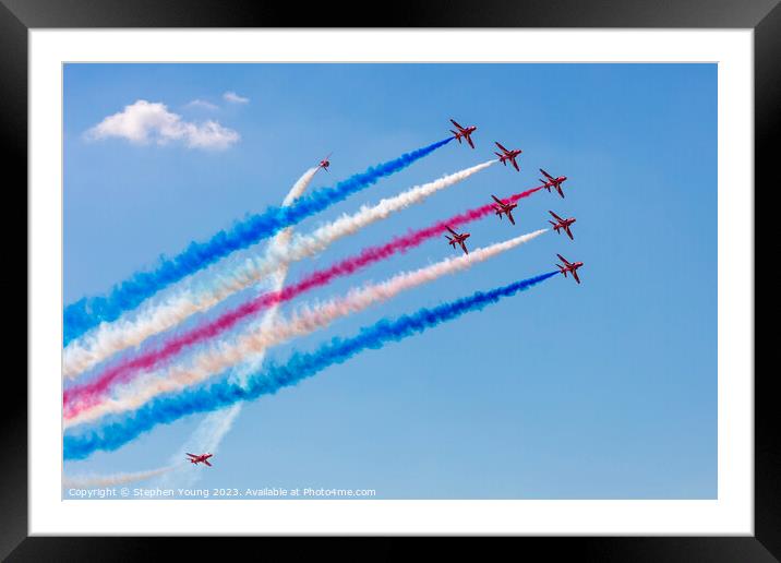 Royal Air Force Display Team The Red Arrows Framed Mounted Print by Stephen Young
