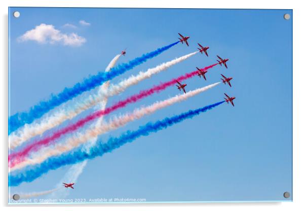 Royal Air Force Display Team The Red Arrows Acrylic by Stephen Young