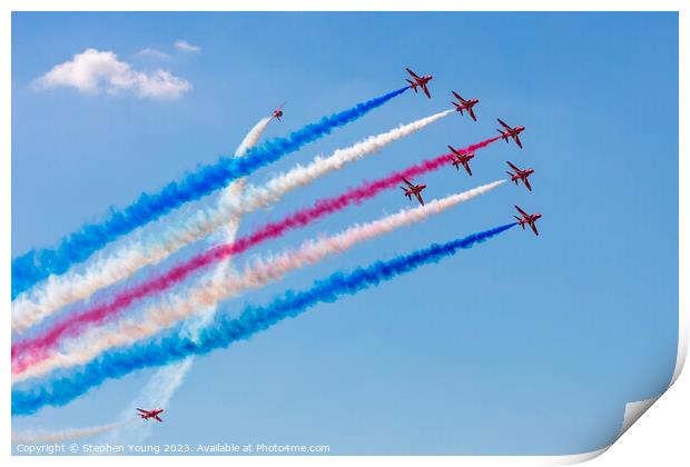Royal Air Force Display Team The Red Arrows Print by Stephen Young