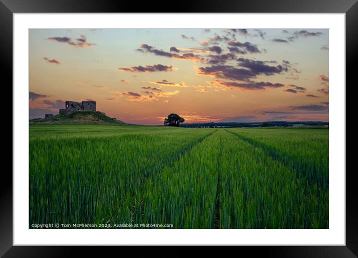 Fiery dawn at Duffus Castle Framed Mounted Print by Tom McPherson