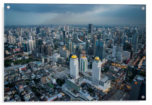 THAILAND BANGKOK CITY SKYLINE Acrylic by urs flueeler