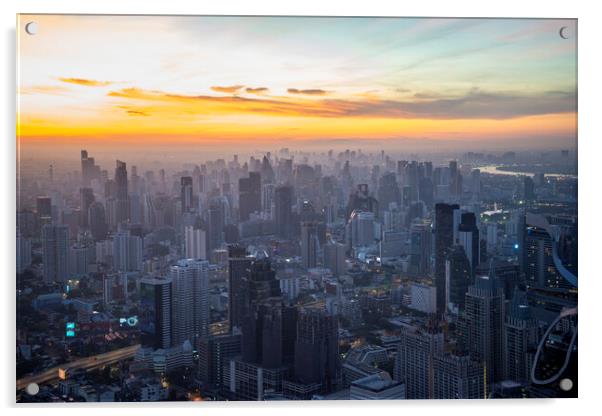 THAILAND BANGKOK CITY SKYLINE Acrylic by urs flueeler