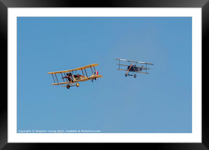 Vintage Biplane and Triplane Framed Mounted Print by Stephen Young