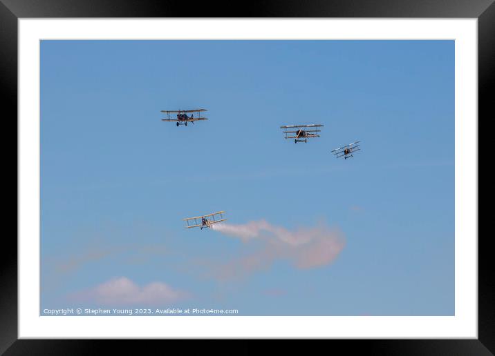 Vintage Biplanes and Triplanes Framed Mounted Print by Stephen Young