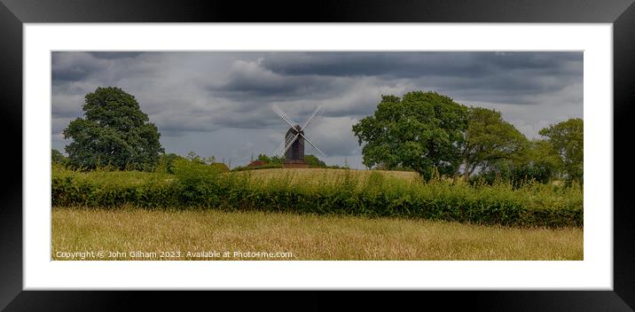 A Post Windmill at Rolvenden in the Kent Countryside UK Framed Mounted Print by John Gilham
