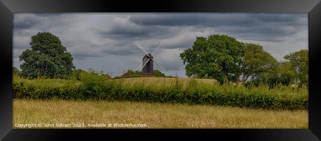 A Post Windmill at Rolvenden in the Kent Countryside UK Framed Print by John Gilham