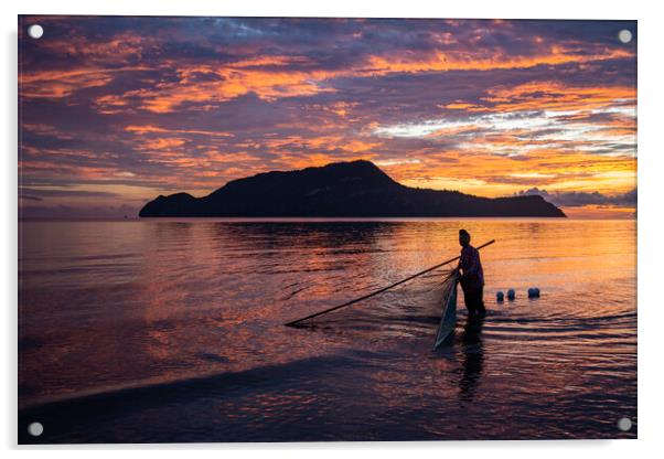 THAILAND PRACHUAP SAM ROI YOT FISHING Acrylic by urs flueeler