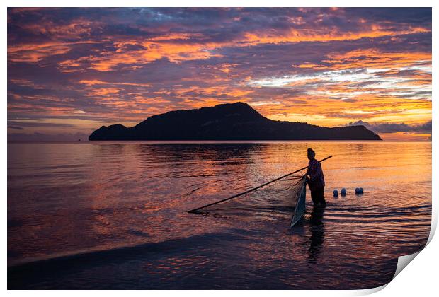 THAILAND PRACHUAP SAM ROI YOT FISHING Print by urs flueeler