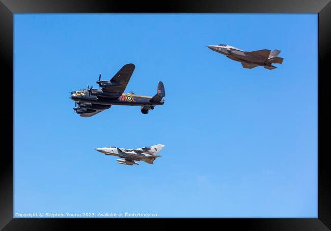 Avro Lancaster, Tornado and F35 Lightning Framed Print by Stephen Young