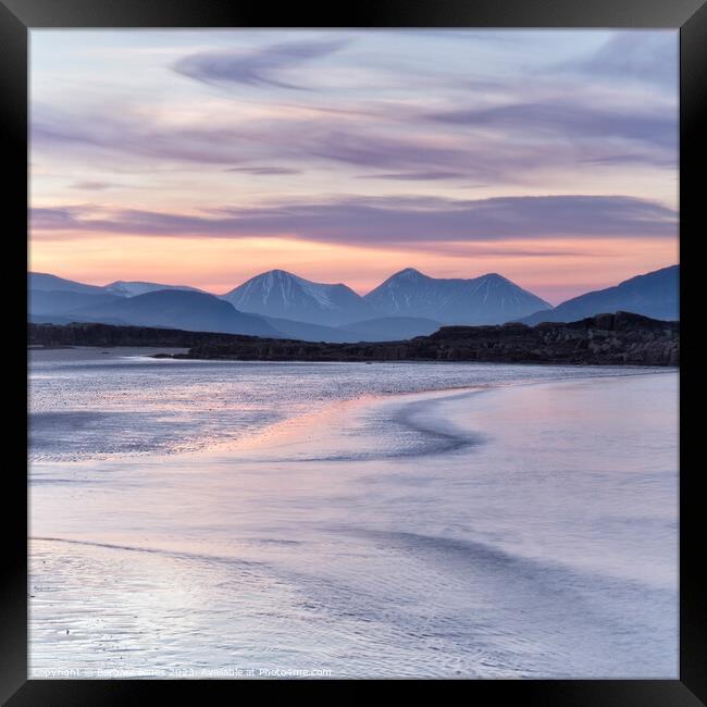 Skye Sunset in Winter, Ashaig, Scotland. Framed Print by Barbara Jones