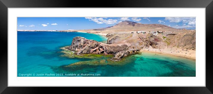  Playa de Papagayo panorama, Lanzarote Framed Mounted Print by Justin Foulkes