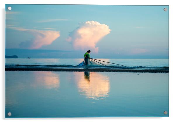 THAILAND PRACHUAP SAM ROI YOT FISHING Acrylic by urs flueeler