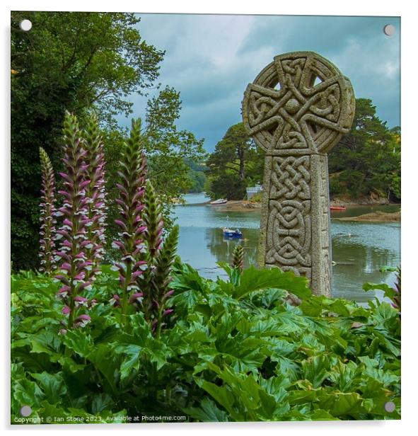 St.Just church garden, Cornwall. Acrylic by Ian Stone