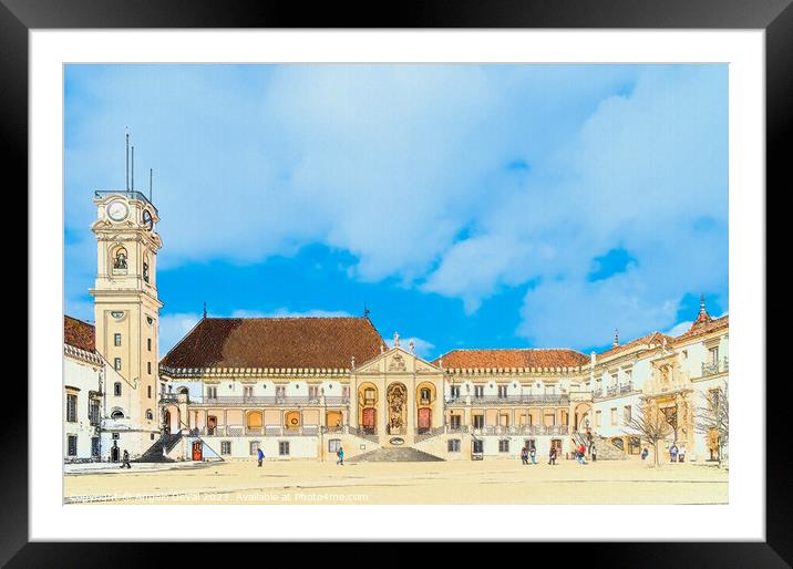 Coimbra University Sketch Framed Mounted Print by Angelo DeVal