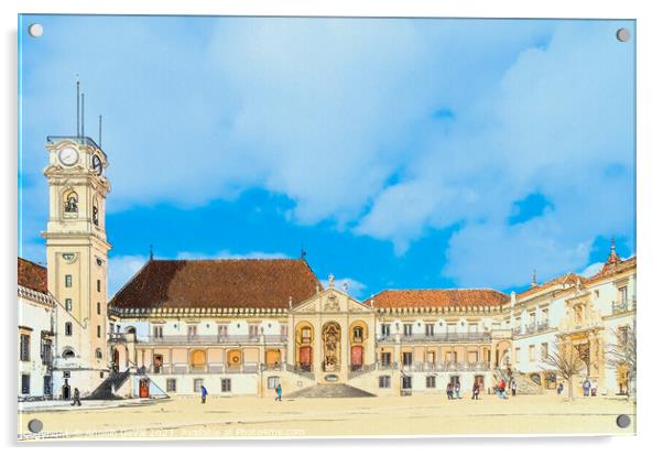 Coimbra University Sketch Acrylic by Angelo DeVal