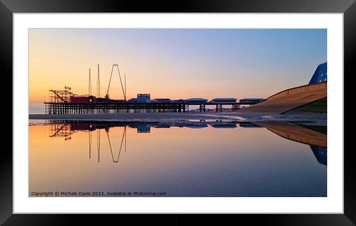 South Pier Reflections Framed Mounted Print by Michele Davis