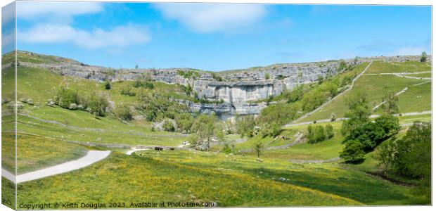 Malham Cove in the Yorkshire Dales Canvas Print by Keith Douglas