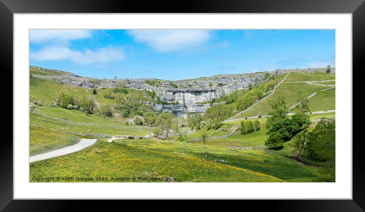 Malham Cove in the Yorkshire Dales Framed Mounted Print by Keith Douglas