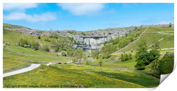 Malham Cove in the Yorkshire Dales Print by Keith Douglas