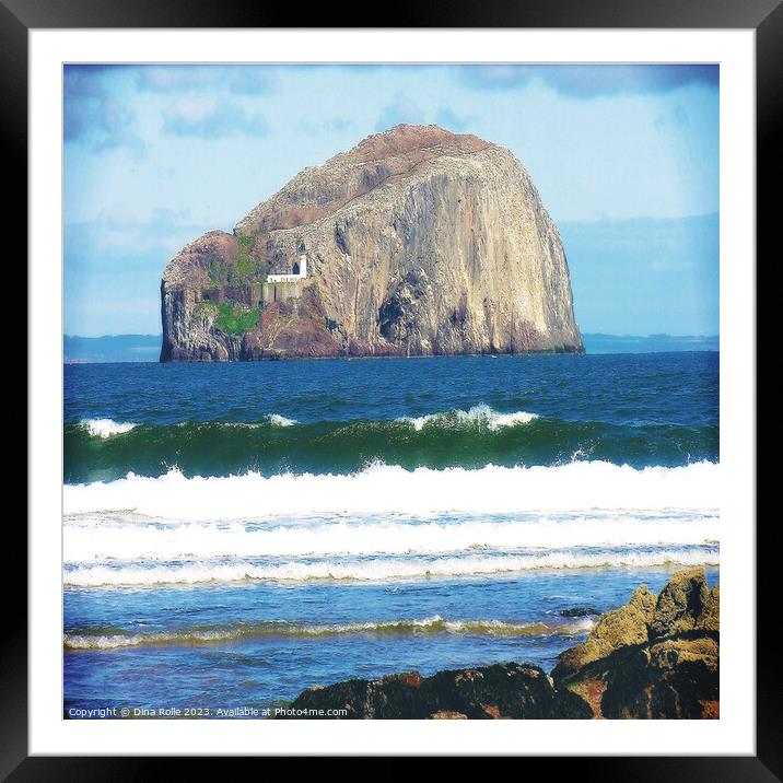 Bass Rock, Scotland Framed Mounted Print by Dina Rolle