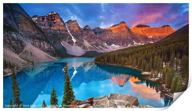 Moraine Lake, Canada Print by Dina Rolle