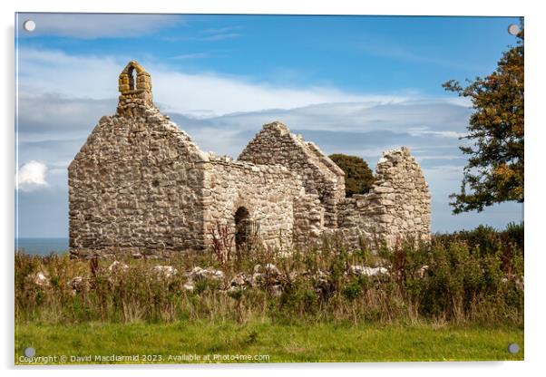 Capel Lligwy, Anglesey Acrylic by David Macdiarmid