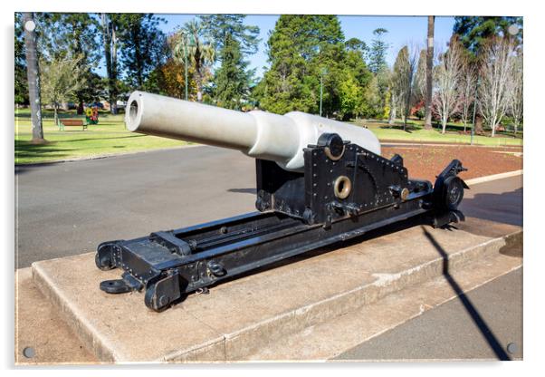 Toowoomba Naval Cannon on the Botanic Gardens Acrylic by Antonio Ribeiro