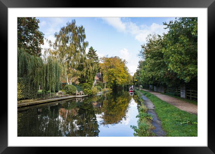 Tranquil Autumn Reflections on Rufford Canal Framed Mounted Print by Jason Wells