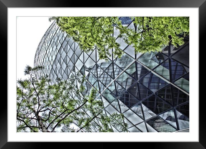 The Gherkin. City of London. Framed Mounted Print by Kevin Plunkett