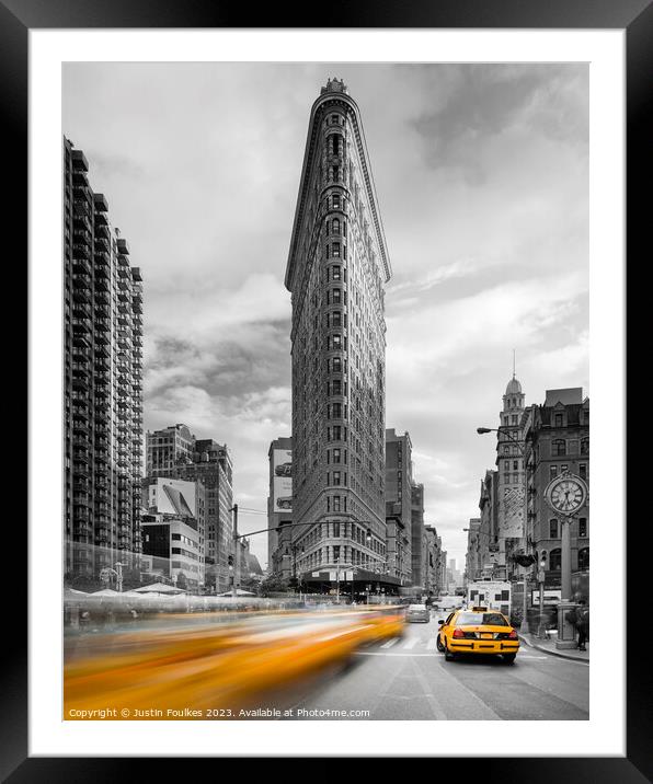 The Flatiron Building, Manhattan Framed Mounted Print by Justin Foulkes