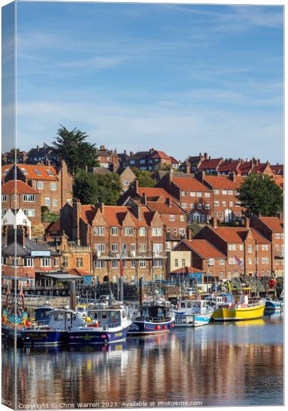 Boats on River Esk reflections Whitby Yorkshire Canvas Print by Chris Warren