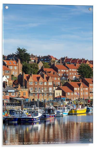 Boats on River Esk reflections Whitby Yorkshire Acrylic by Chris Warren