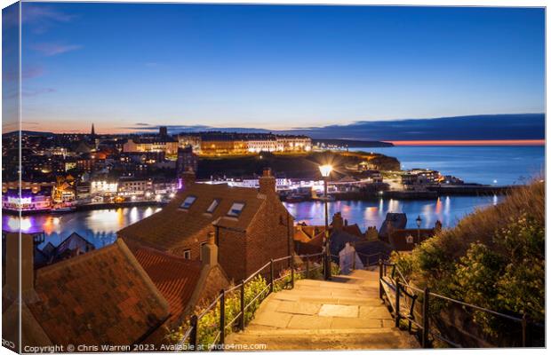 Steps to the Harbour Whitby North Yorkshire Canvas Print by Chris Warren