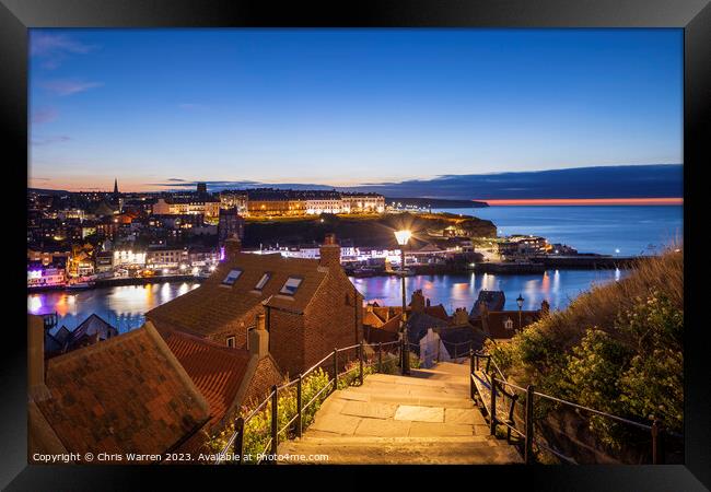 Steps to the Harbour Whitby North Yorkshire Framed Print by Chris Warren