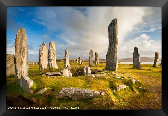 Callanish Standing Stones, Isle of Lewis, Hebrides Framed Print by Justin Foulkes